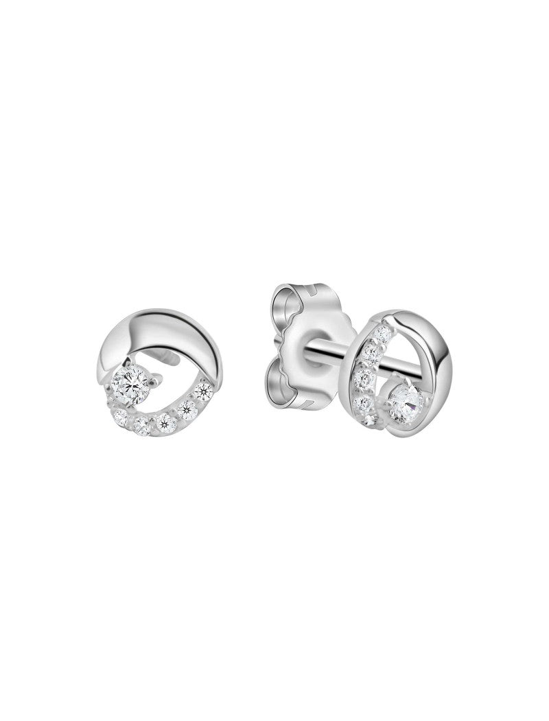 BOUCLES D'OREILLES ARGENT RHODIE - ZIRCONIA