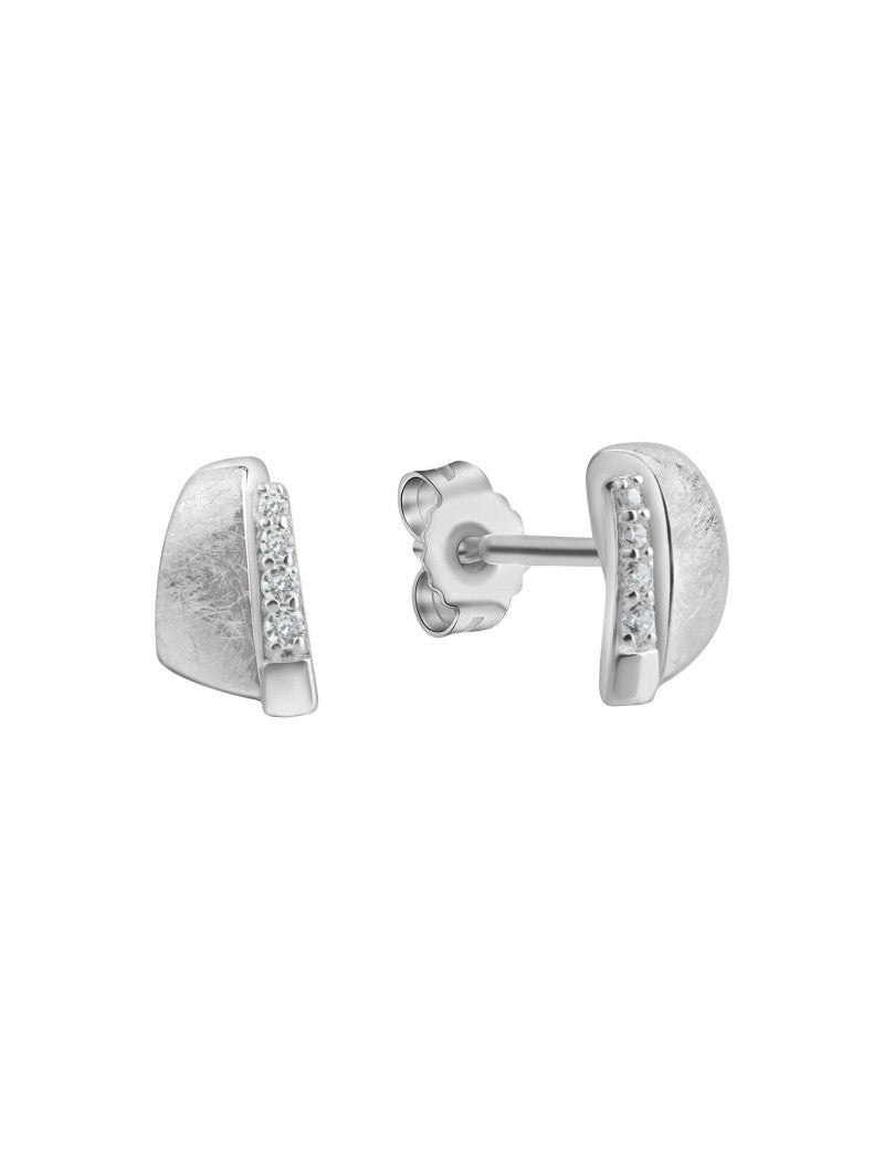 BOUCLES D'OREILLES ARGENT RHODIE - ZIRCONIA