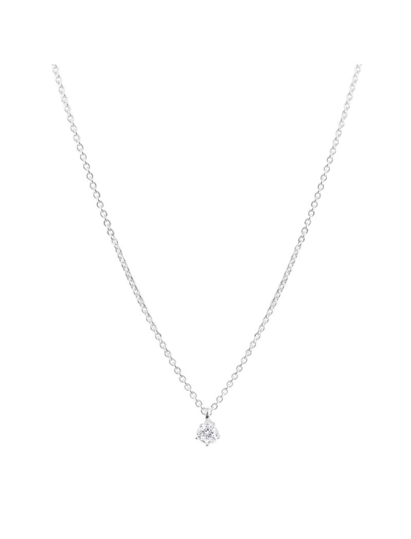 COLLIER ARGENT RHODIE - ZIRCONIA - 42+3 CM