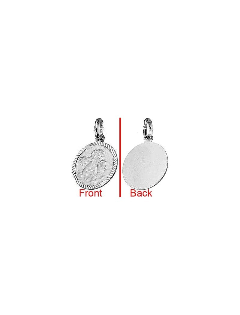 PENDENTIF ARGENT RHODIE - ANGE ROND