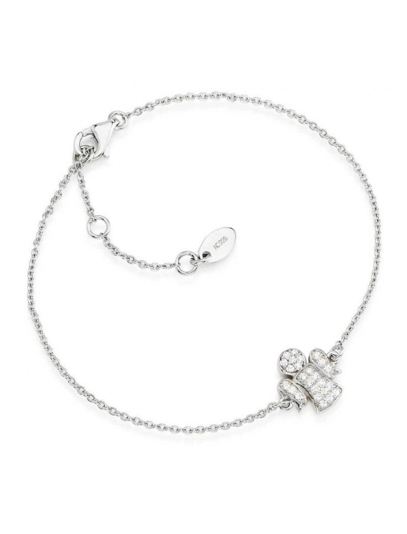 Bracelet en argent 925 et zircons blancs - Rhodié