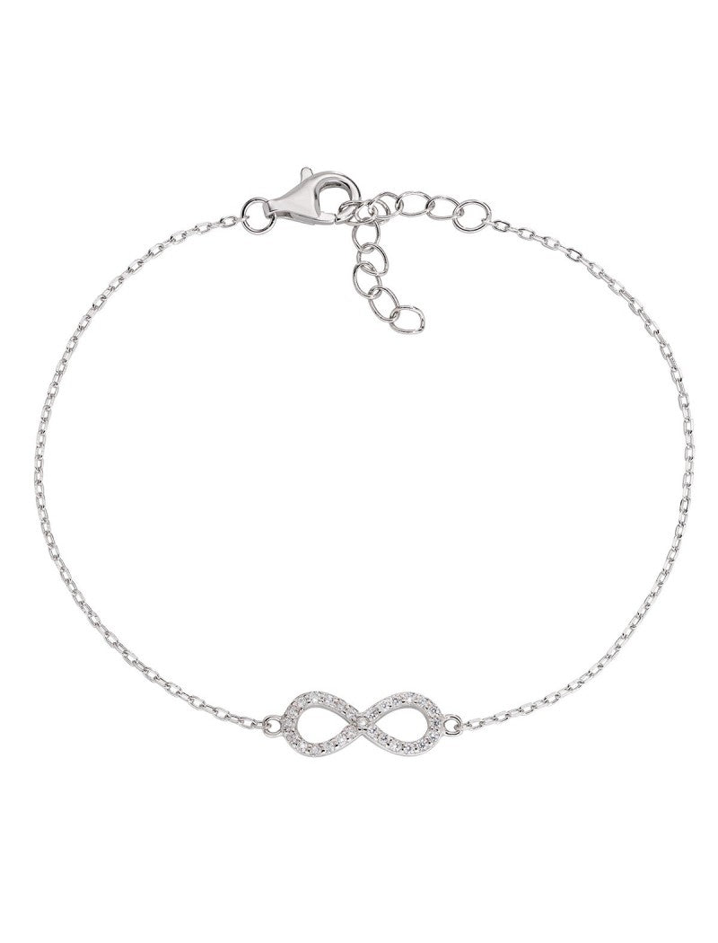 Bracelet en argent 925 et zircons blancs - Rhodié