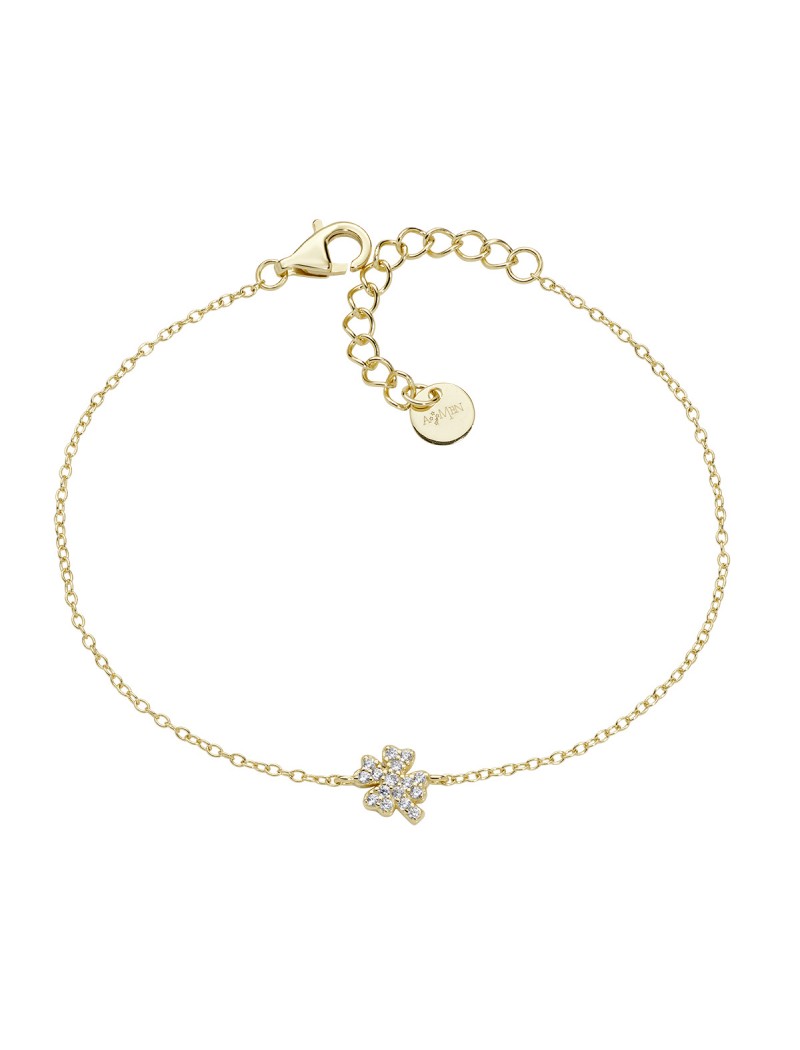 Bracelet en argent sterling avec zircone blanche - Or