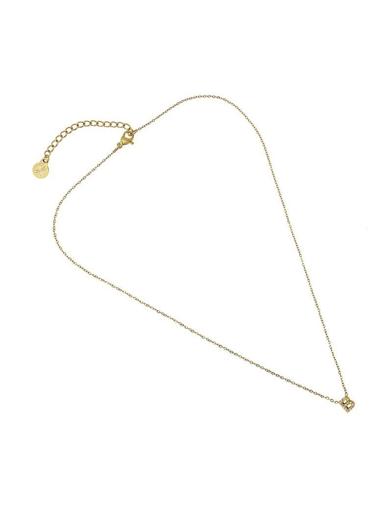 COLLIER EMILIA - JAUNE - ZIRCONIA - LETTRE B - 38+5 CM