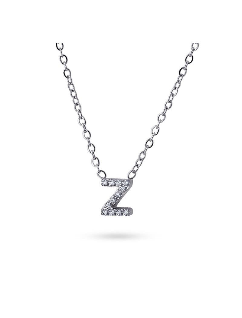 COLLIER EMILIA - ZIRCONIA - LETTRE Z - 38+5 CM
