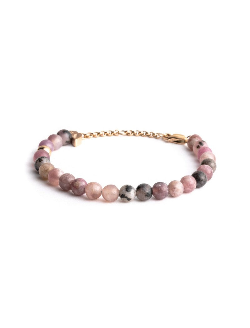 BRACELET DIDYMA - PIERRE NATURELLE LEPIDOLITE - 16+2+2 CM