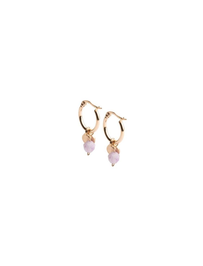 BOUCLES D'OREILLES DIDYMA - PIERRE NATURELLE LEPIDOLITE