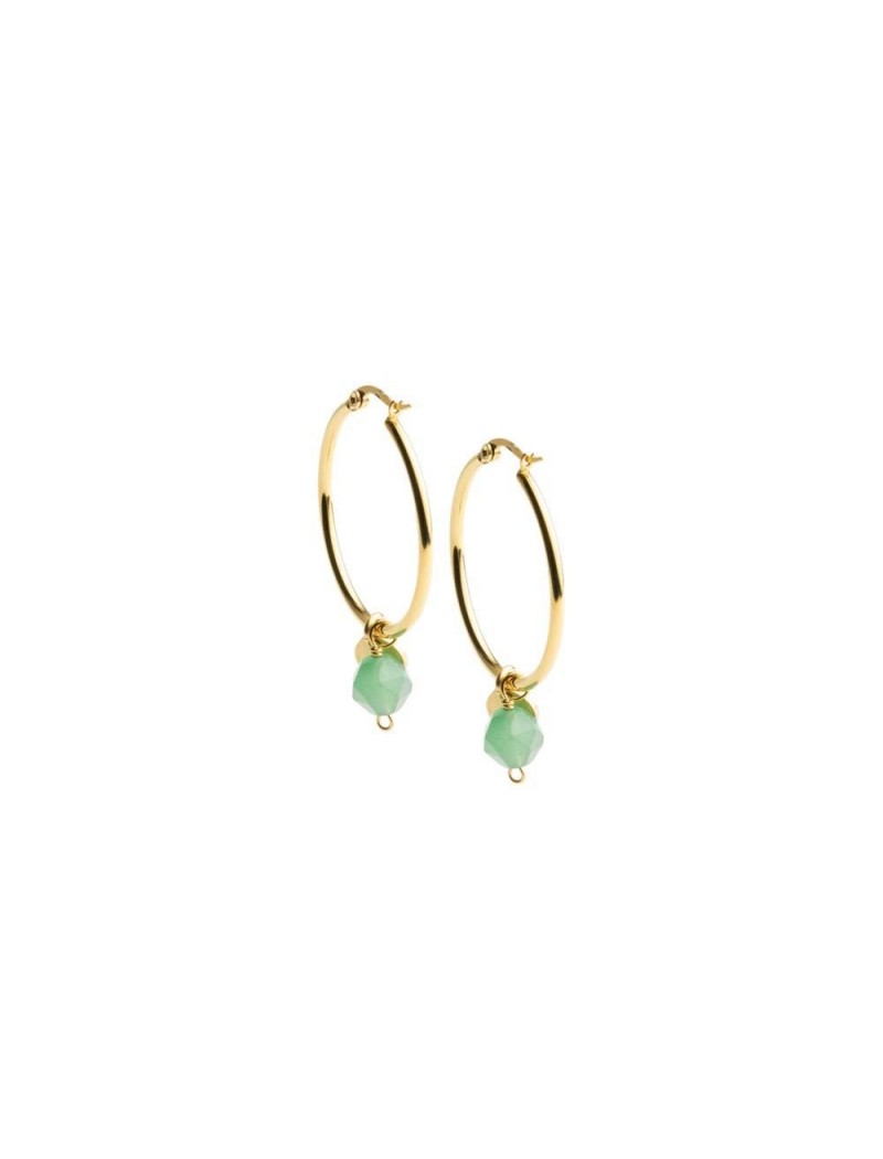 BOUCLES D'OREILLES DIDYMA - PIERRE NATURELLE AVENTURINE VERTE