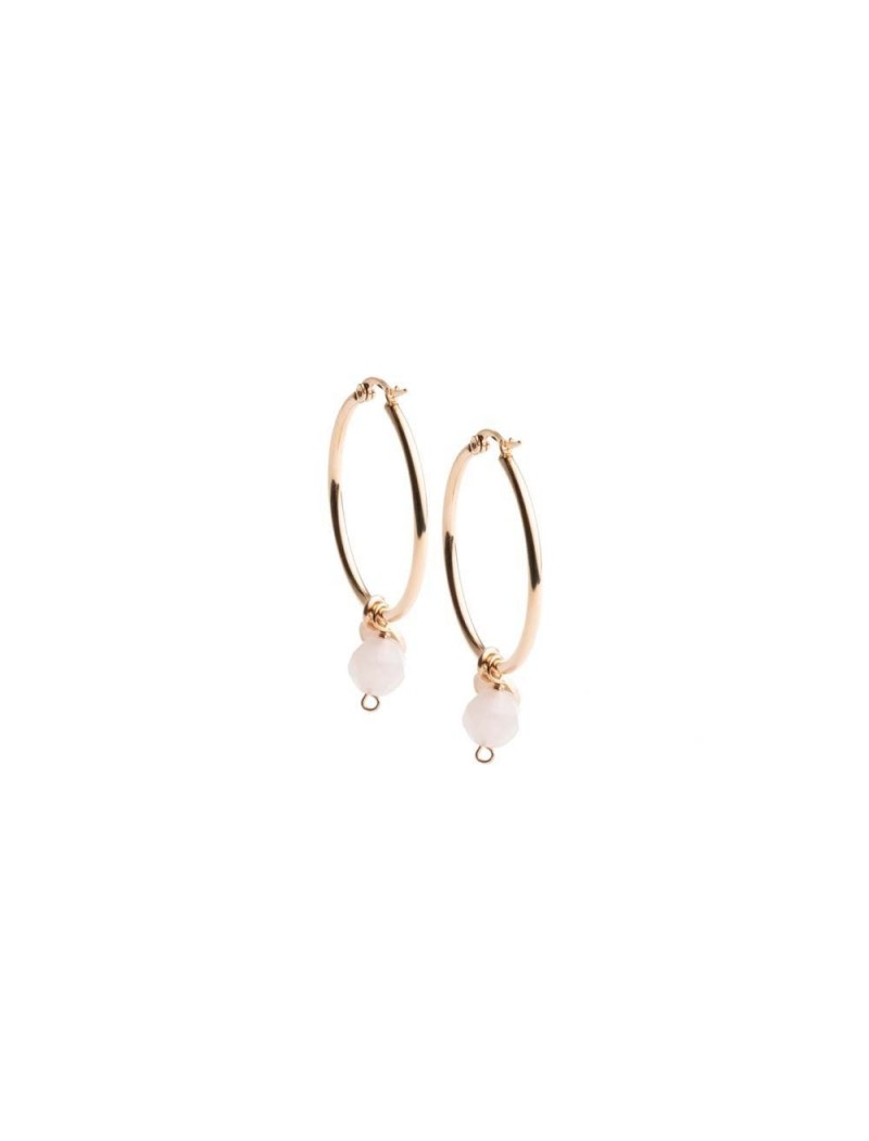 BOUCLES D'OREILLES DIDYMA - PIERRE NATURELLE QUARTZ ROSE
