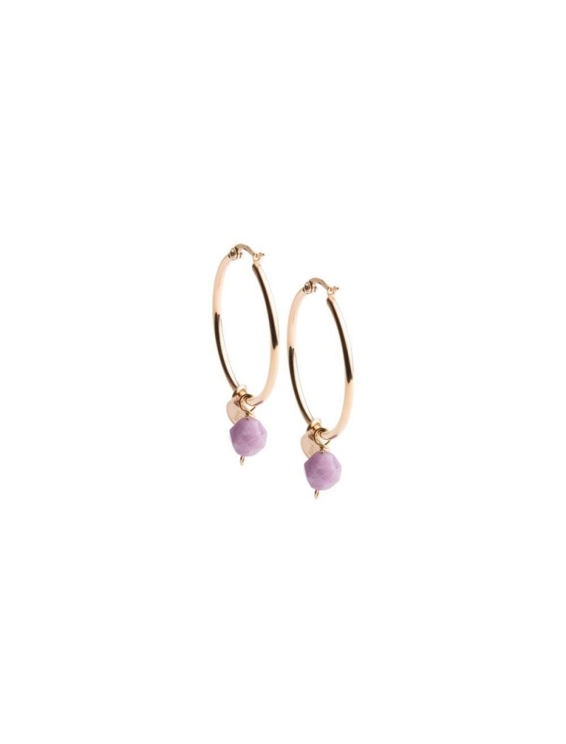 BOUCLES D'OREILLES DIDYMA - PIERRE NATURELLE LEPIDOLITE
