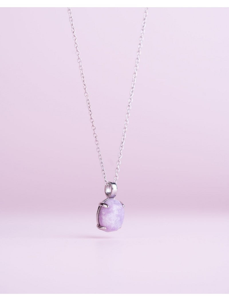 COLLIER - PIERRE NATURELLE LEPIDOLITE