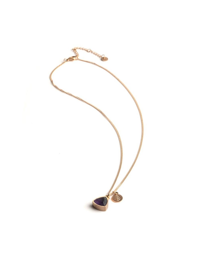 COLLIER DIDYMA - PIERRE NATURELLE AMETHYSTE - 44+2+2+2CM