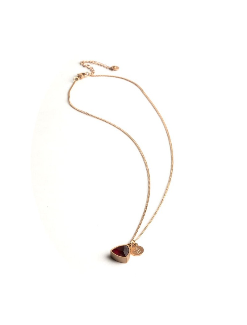 COLLIER DIDYMA - PIERRE NATURELLE GRENAT ROUGE - 44+2+2+2CM