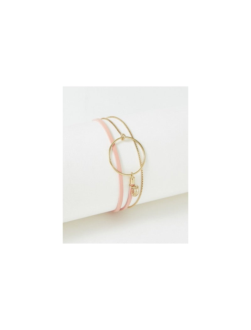 BRACELET NOLAH - LAITON PLAQUE - CUIR VERITABLE