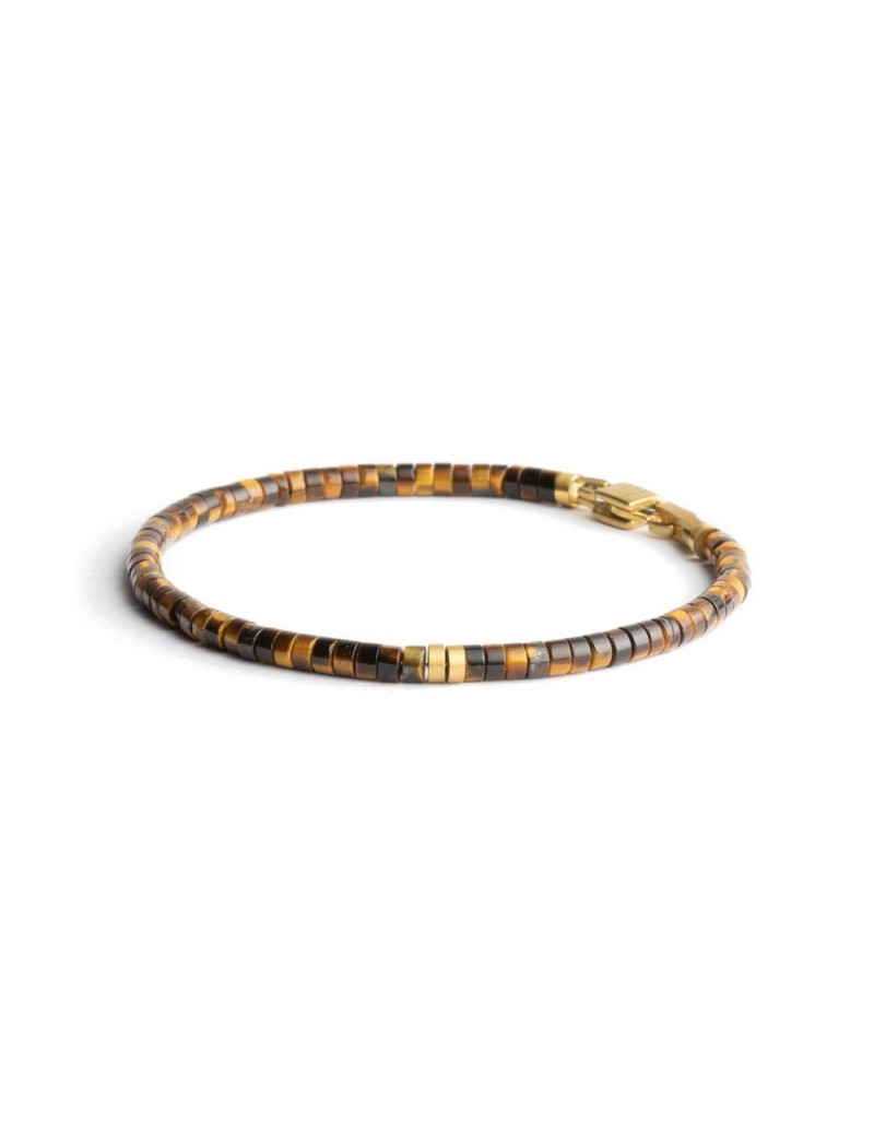 BRACELET GEMINI - PIERRE NATURELLE OEIL DE TIGRE - 19 CM