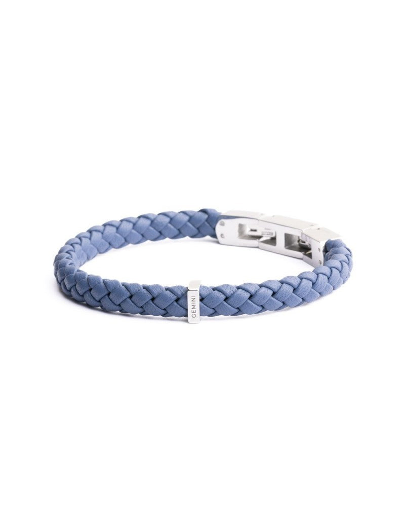BRACELET GEMINI - CUIR BLEU - 16+3 CM
