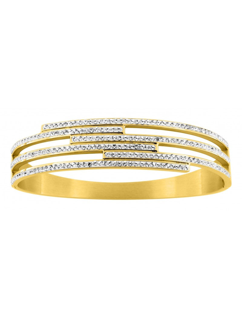 BRACELET - ACIER DORE - CRISTAL