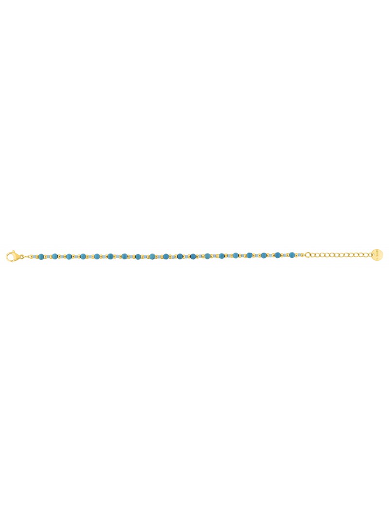 BRACELET - ACIER DORE - CRISTAL TURQUOISE