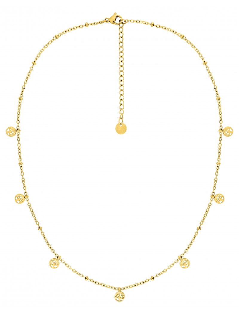 COLLIER - ACIER DORE - ARBRE DE VIE