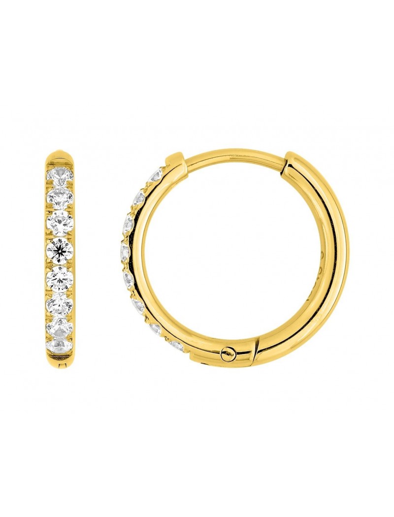 CREOLES - ACIER DORE - ZIRCONIA