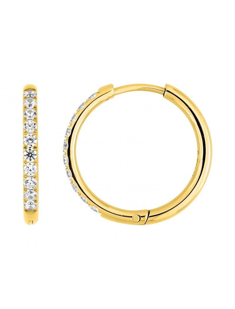 CREOLES - ACIER DORE - ZIRCONIA