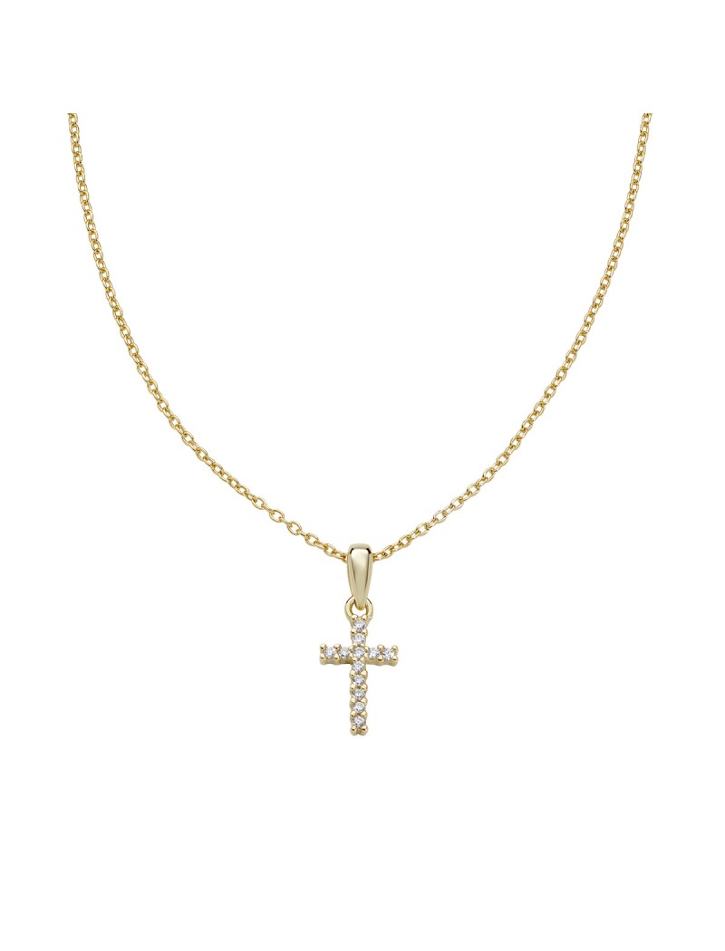 Collier en argent sterling avec zircone blanche - Or