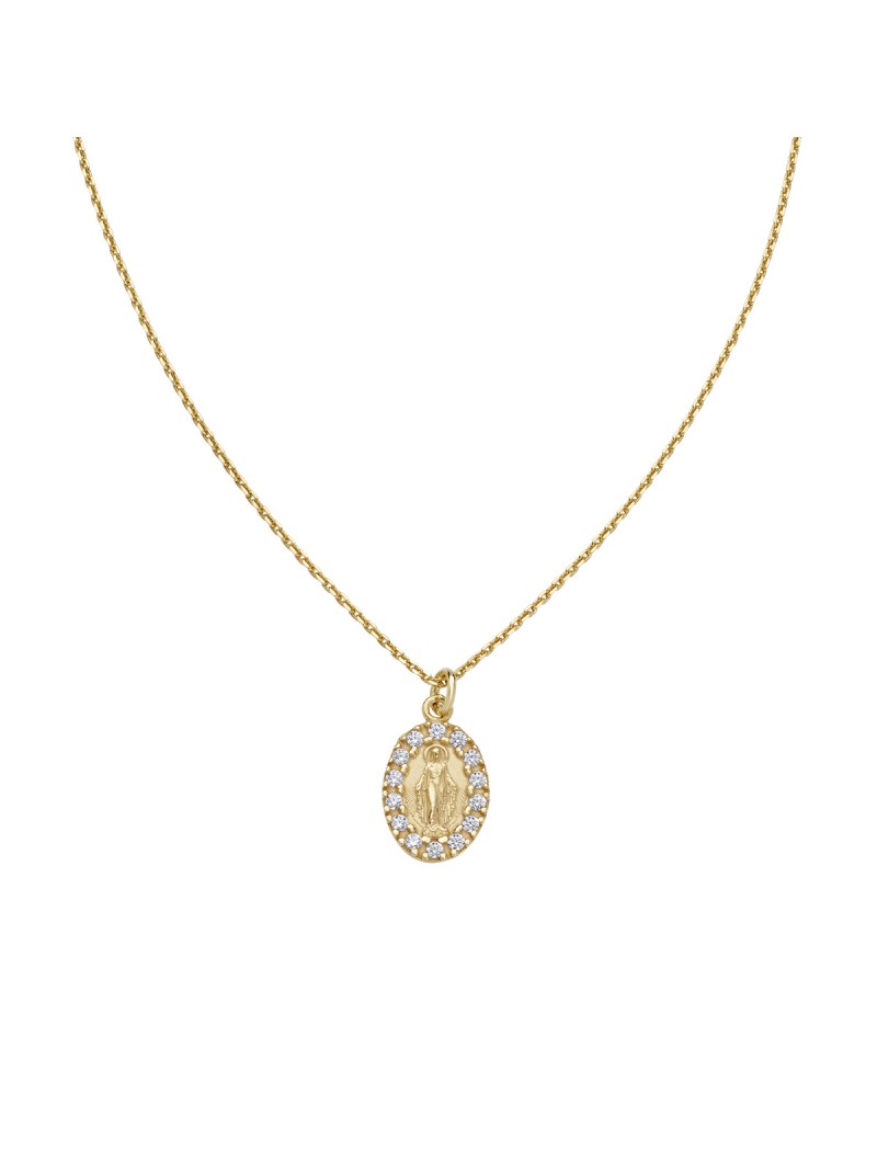 Collier en argent sterling avec zircone blanche - Or