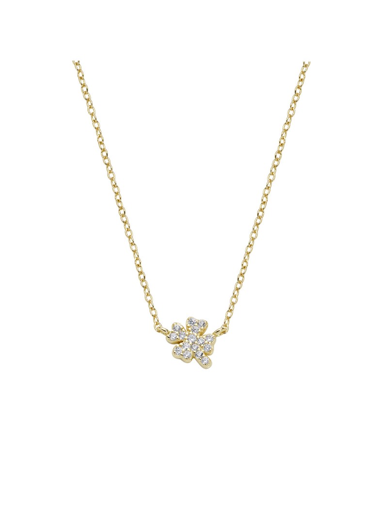 Collier en argent sterling avec zircone blanche - Or