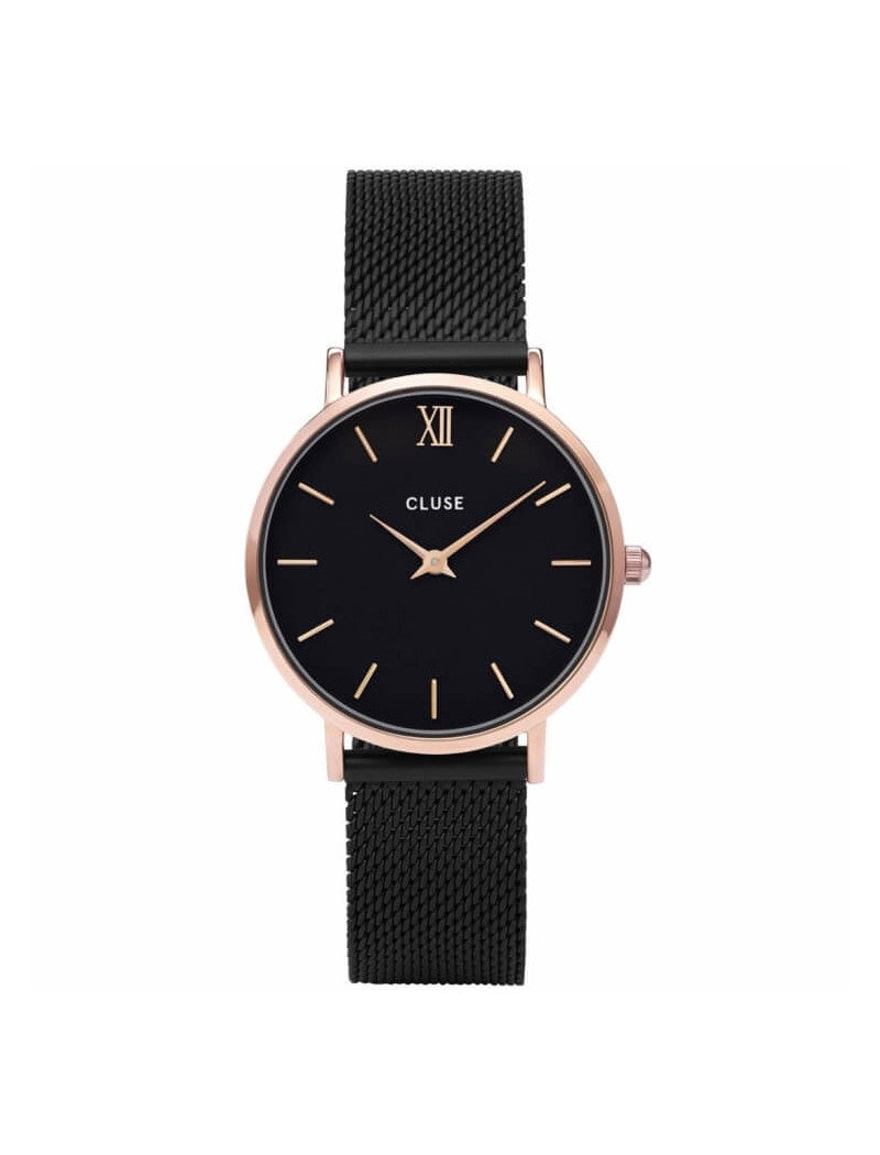 Cluse - Minuit Mesh, Or rose, Noir/Noir