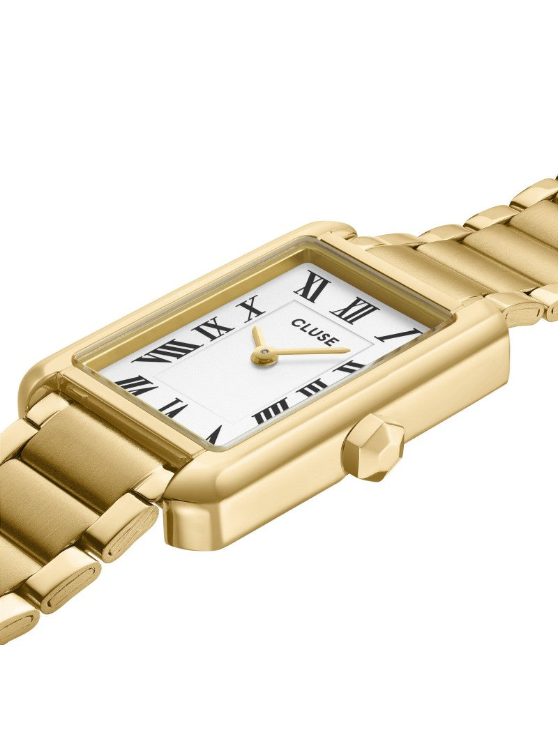 Montre Belissena en acier, blanc, couleur or