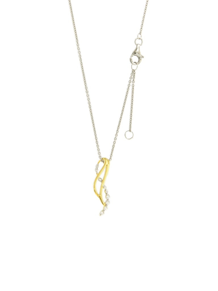 Collier femme argent bicolore doré zirconia 42cm
