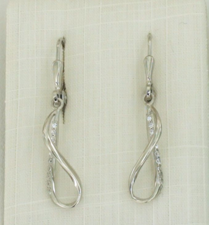 Boucles d'oreilles pendantes femme argent rhodié zirconia