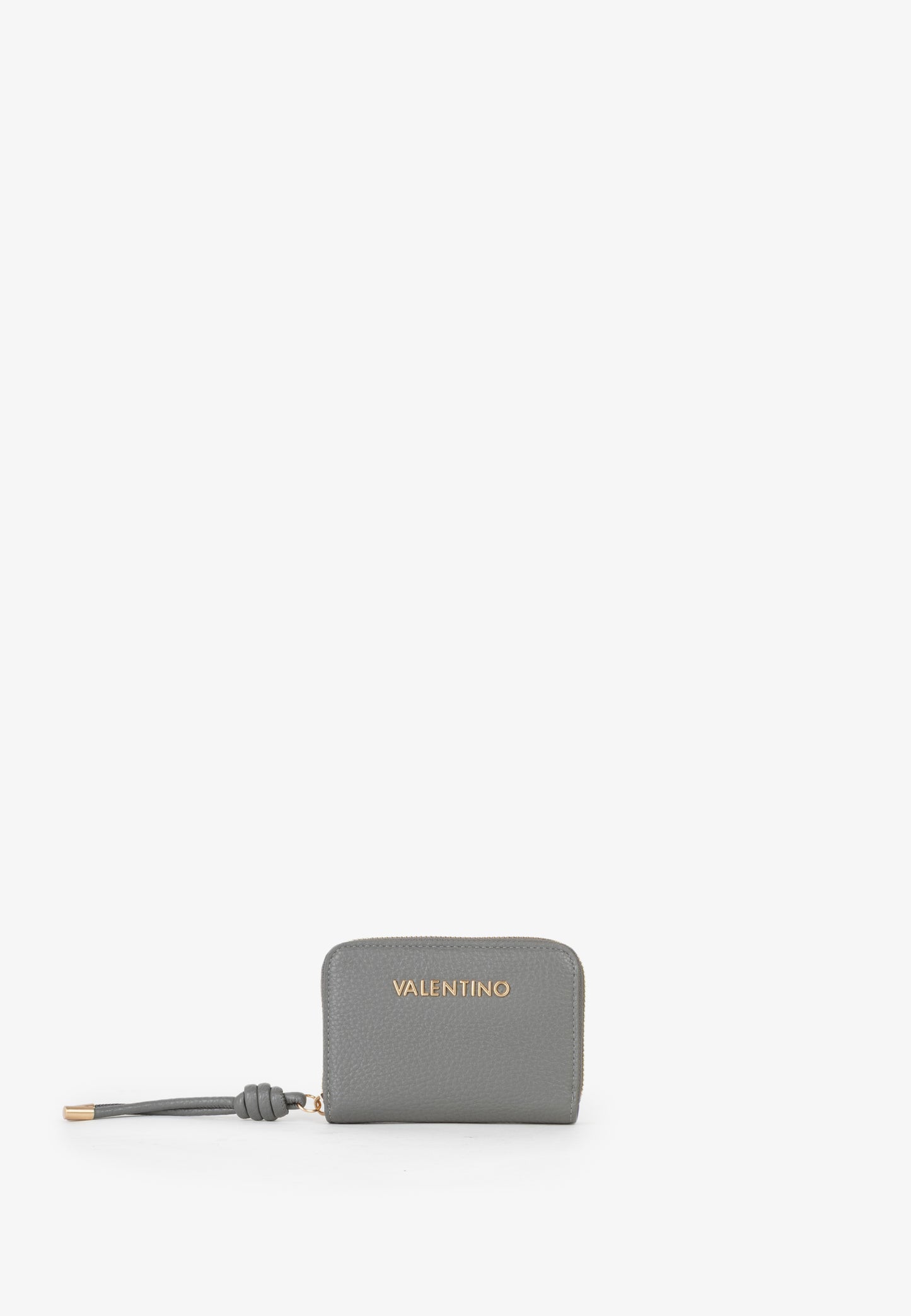 Portefeuille femme zippé grain gris anthracite élégant
