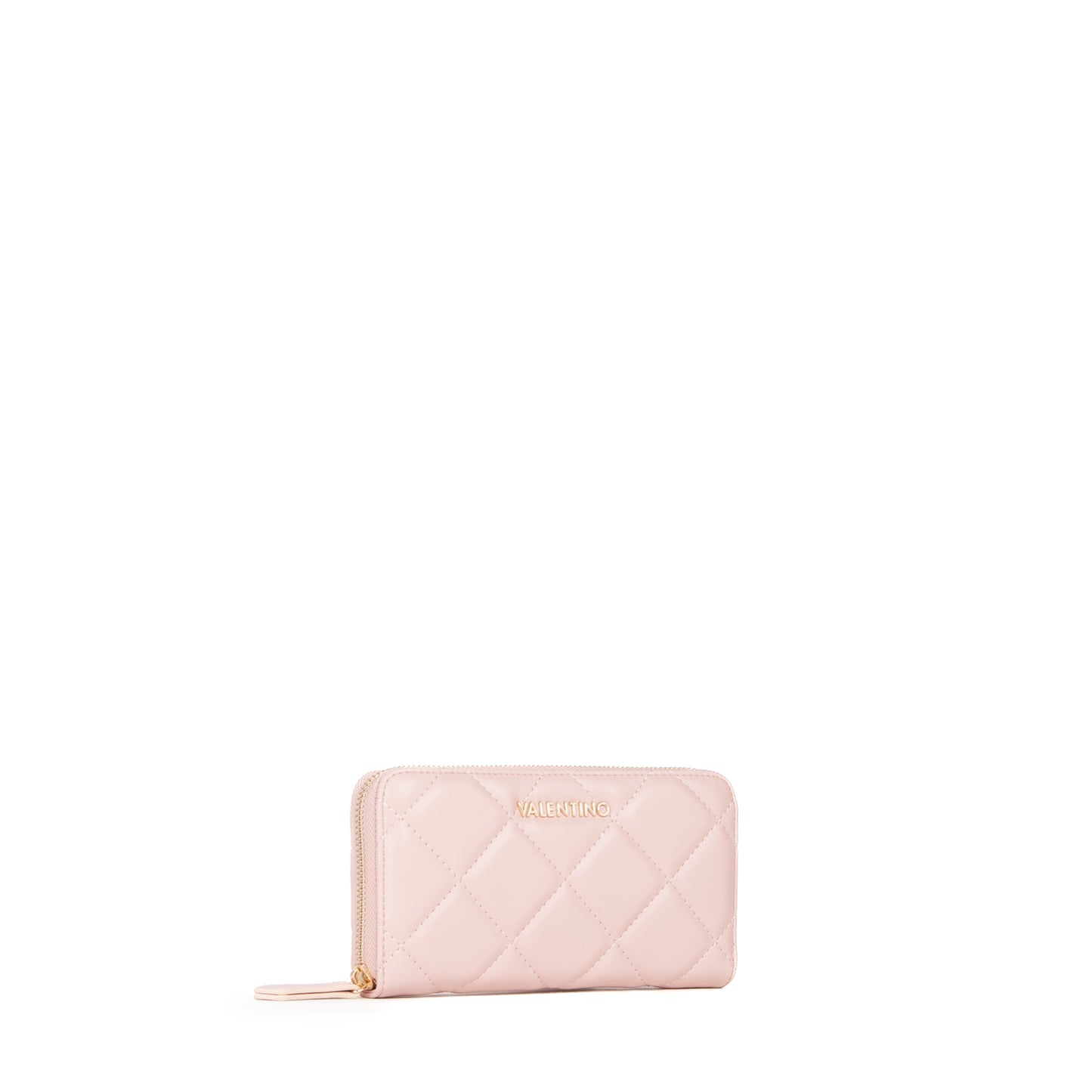 Portefeuille femme rose matelassé zippé élégant