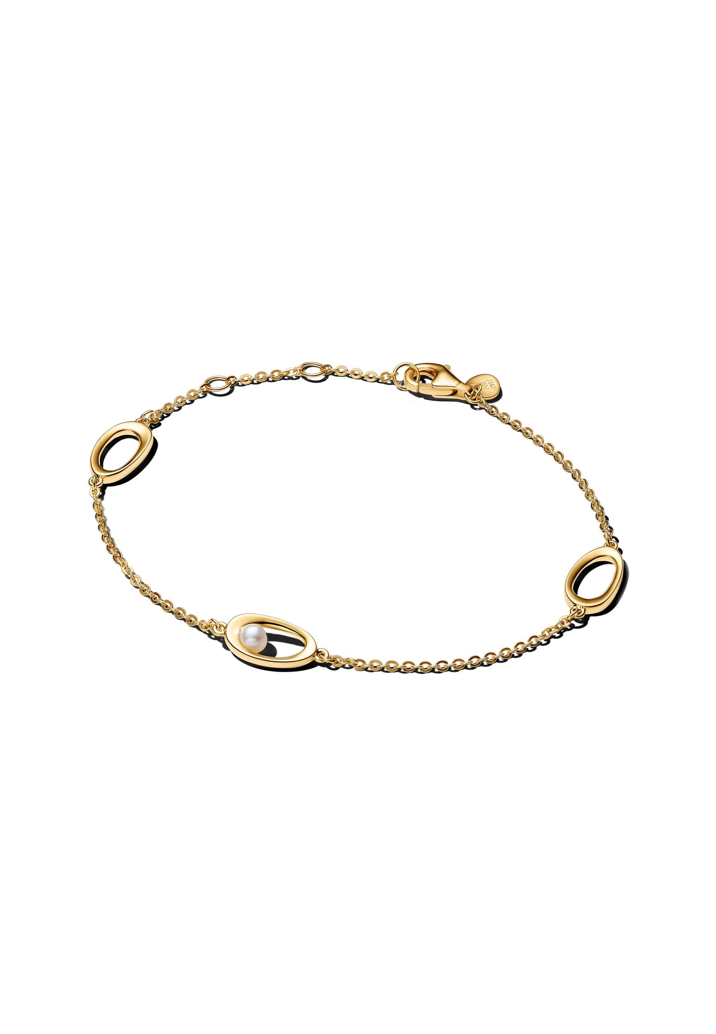 Bracelet en perles de culture d'eau douce ovales et traitées, de forme organique
