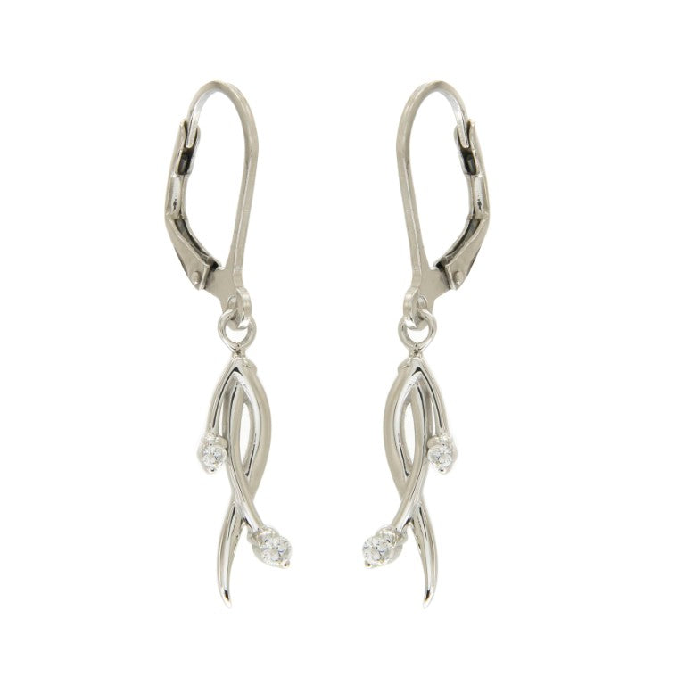 BOUCLES D'OREILLES ARGENT RHODIE - ZIRCONIA