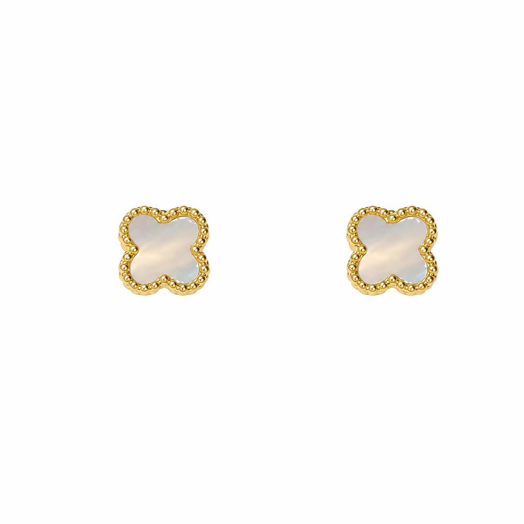 BOUCLES D'OREILLES OR 9 CARATS - NACRE