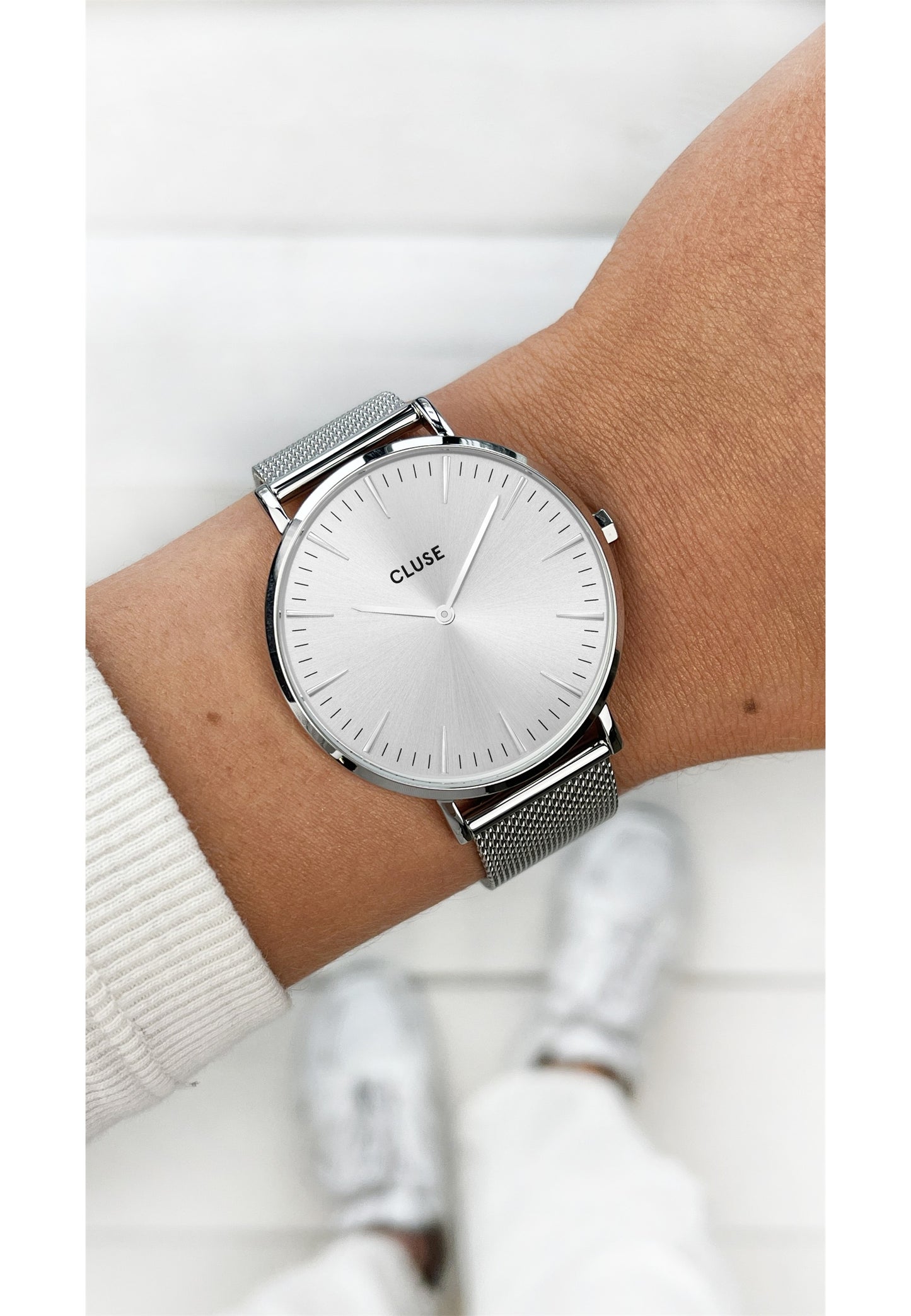 Coffret cadeau montre et bracelet style bohème chic, couleur argent