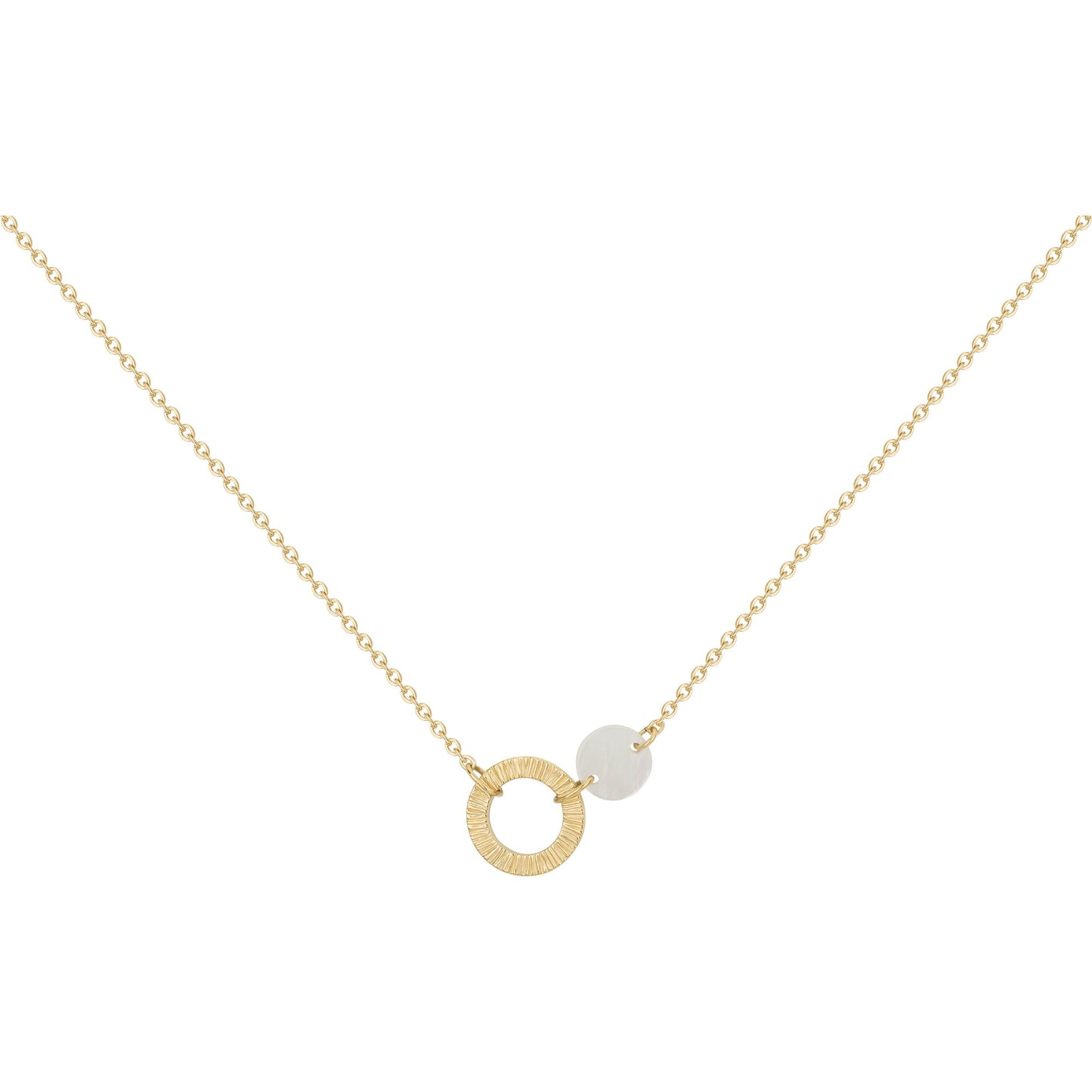 COLLIER - ACIER DORE - NACRE