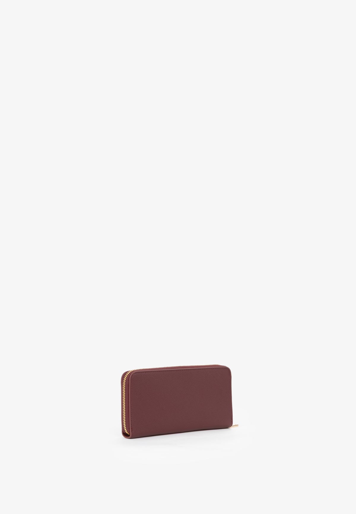 Portefeuille femme zippé bordeaux grainé compact