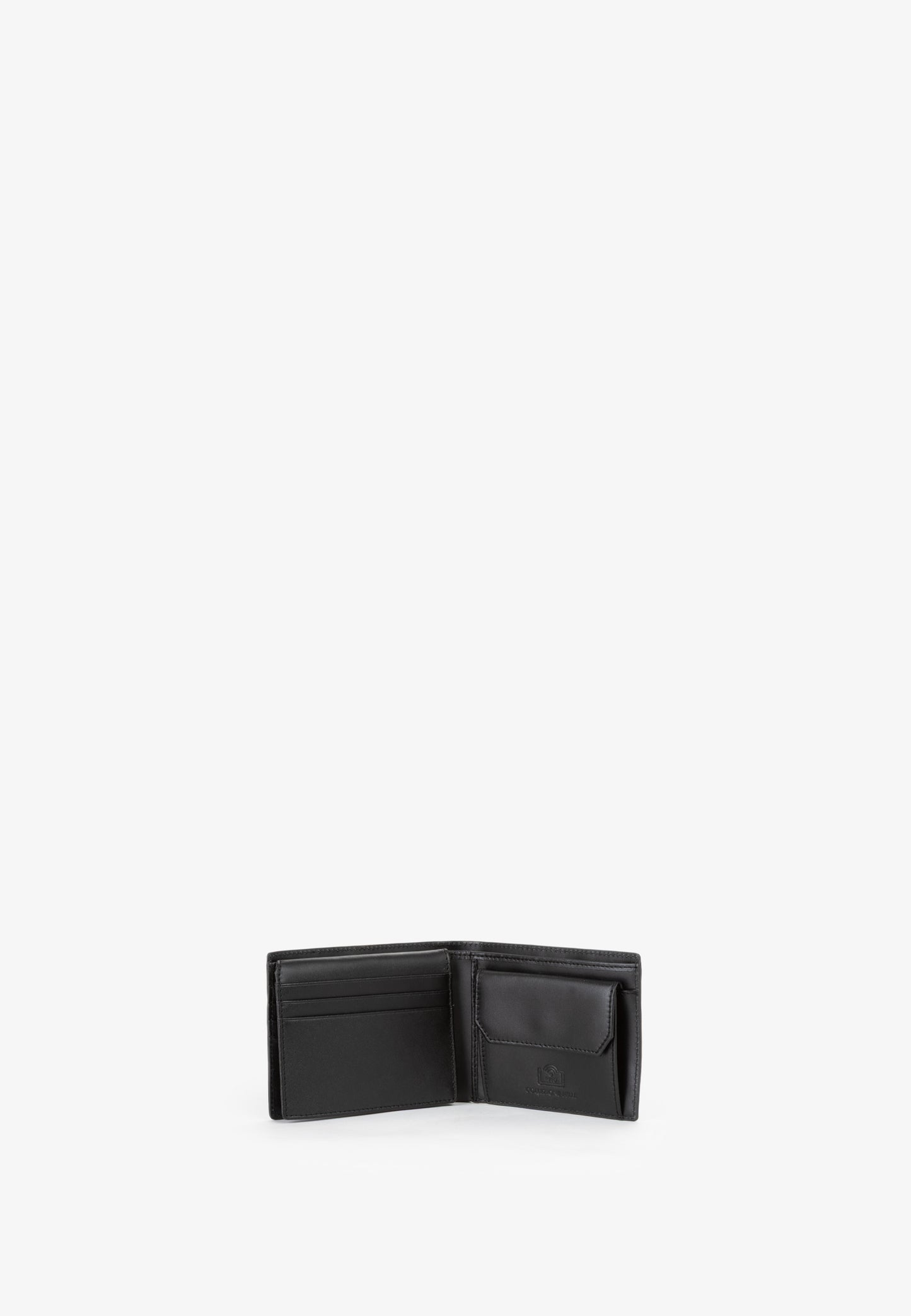 Portefeuille homme cuir noir grainé avec logo discret