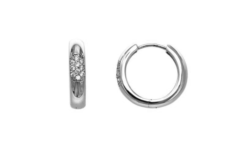 CREOLES ARGENT RHODIE - ZIRCONIA
