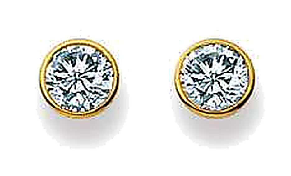 Clous d'oreilles femme or jaune 18 carats zirconia