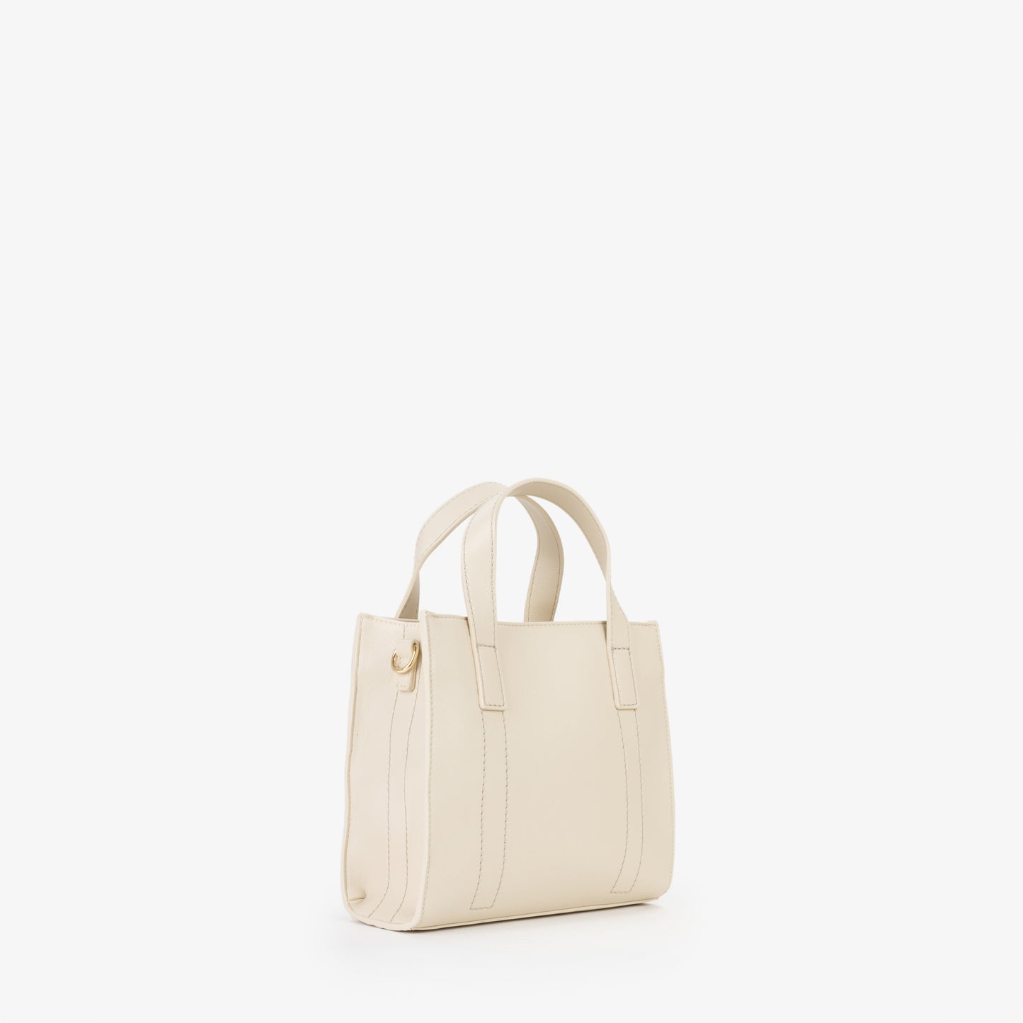 Sac à main femme écru simili cuir logo doré Valentino