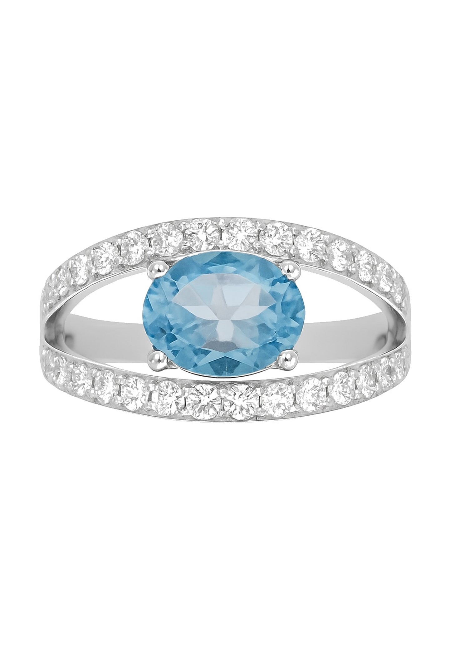BAGUE ARGENT - ZIRCONIA - TOPAZE SYNTHETIQUE