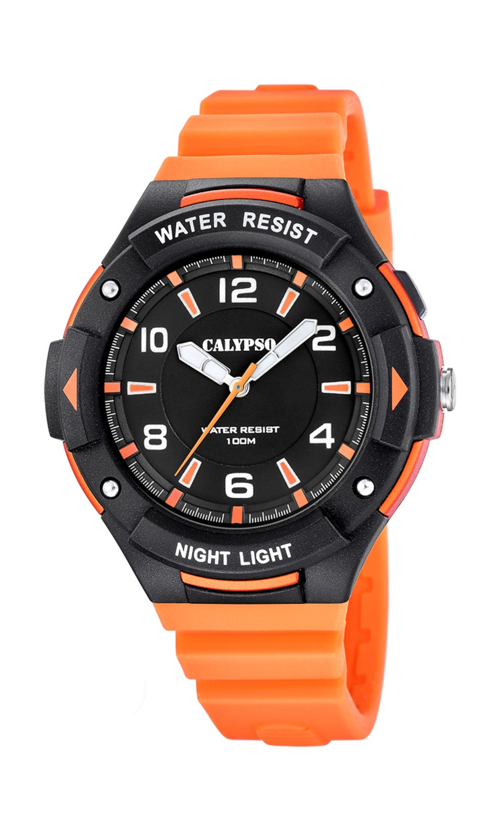 Montre pour homme. Avec un boîtier plastique équipé d’un bracelet de plastique. Les montres visent à captiver par leur look frais et extraverti, avec des couleurs vives et intenses.
