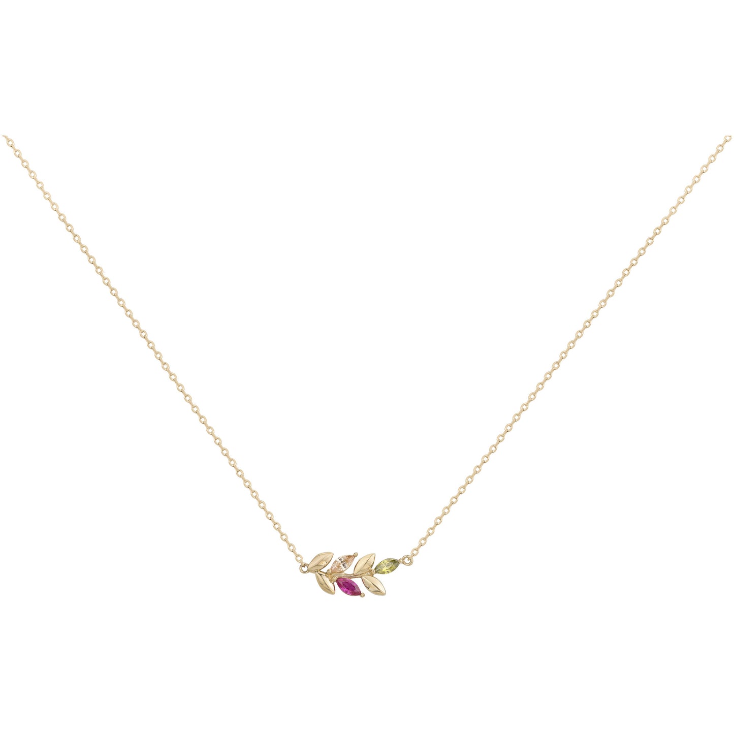 COLLIER PLAQUE OR - ZIRCONIA MULTICOLORE