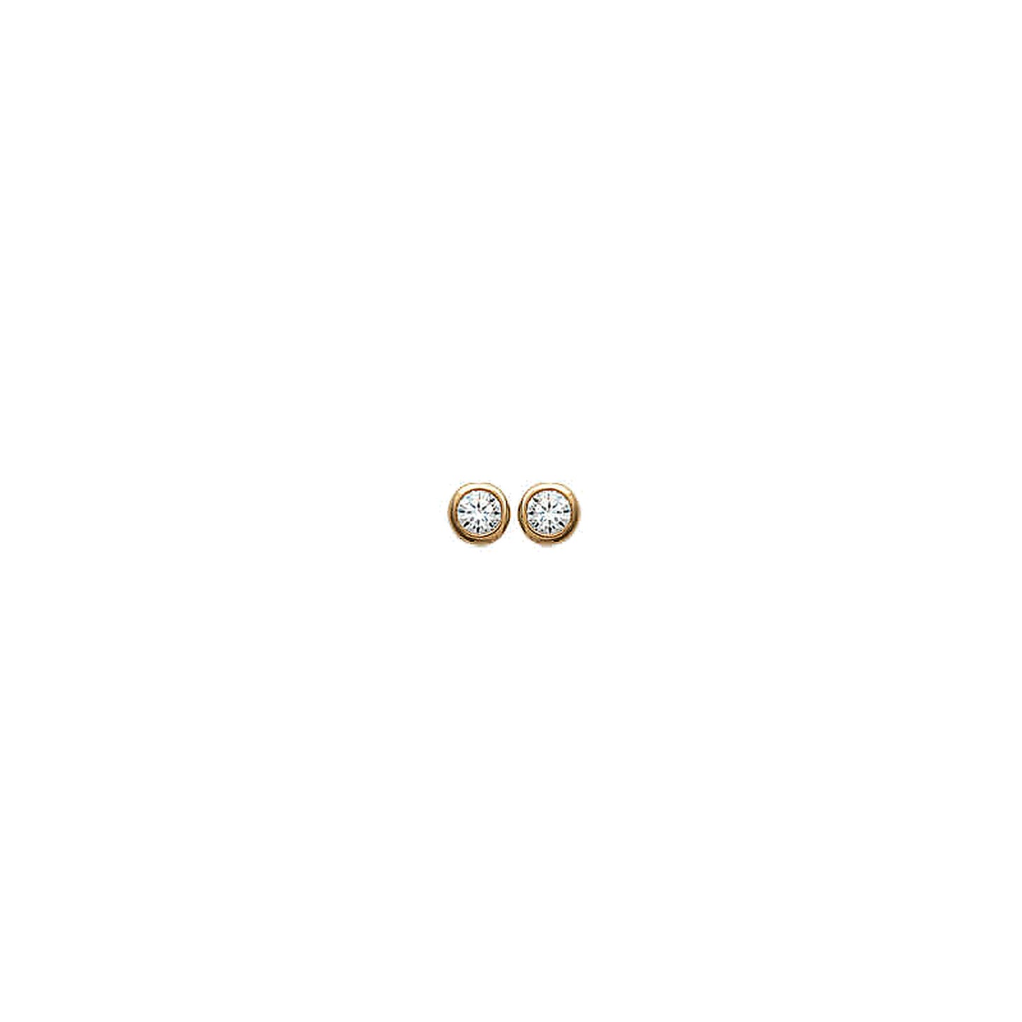 Boucles d'oreilles femme plaqué or zirconia rond
