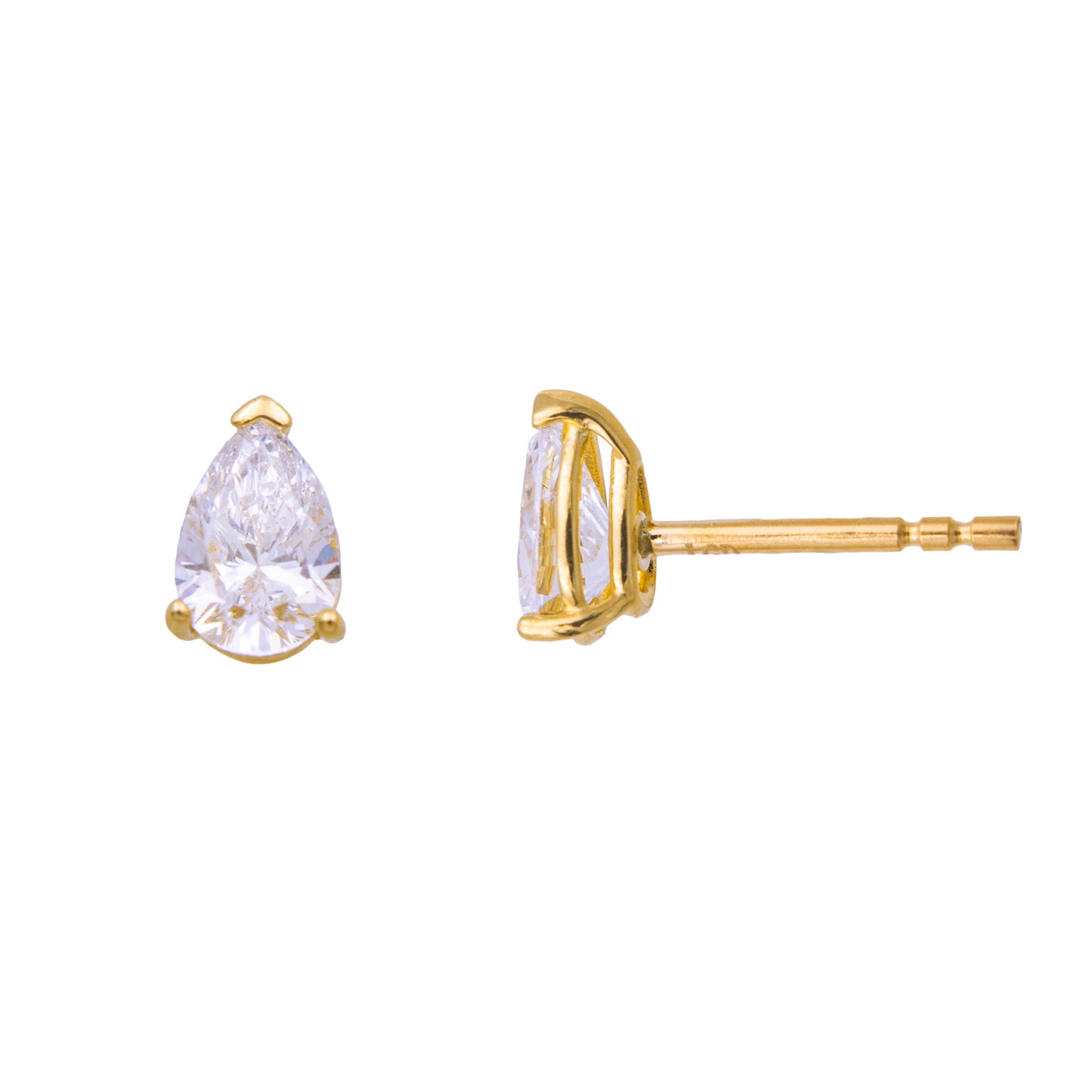 BOUCLES D'OREILLES OR 9 CARATS - DIAMANT 0.740 CT