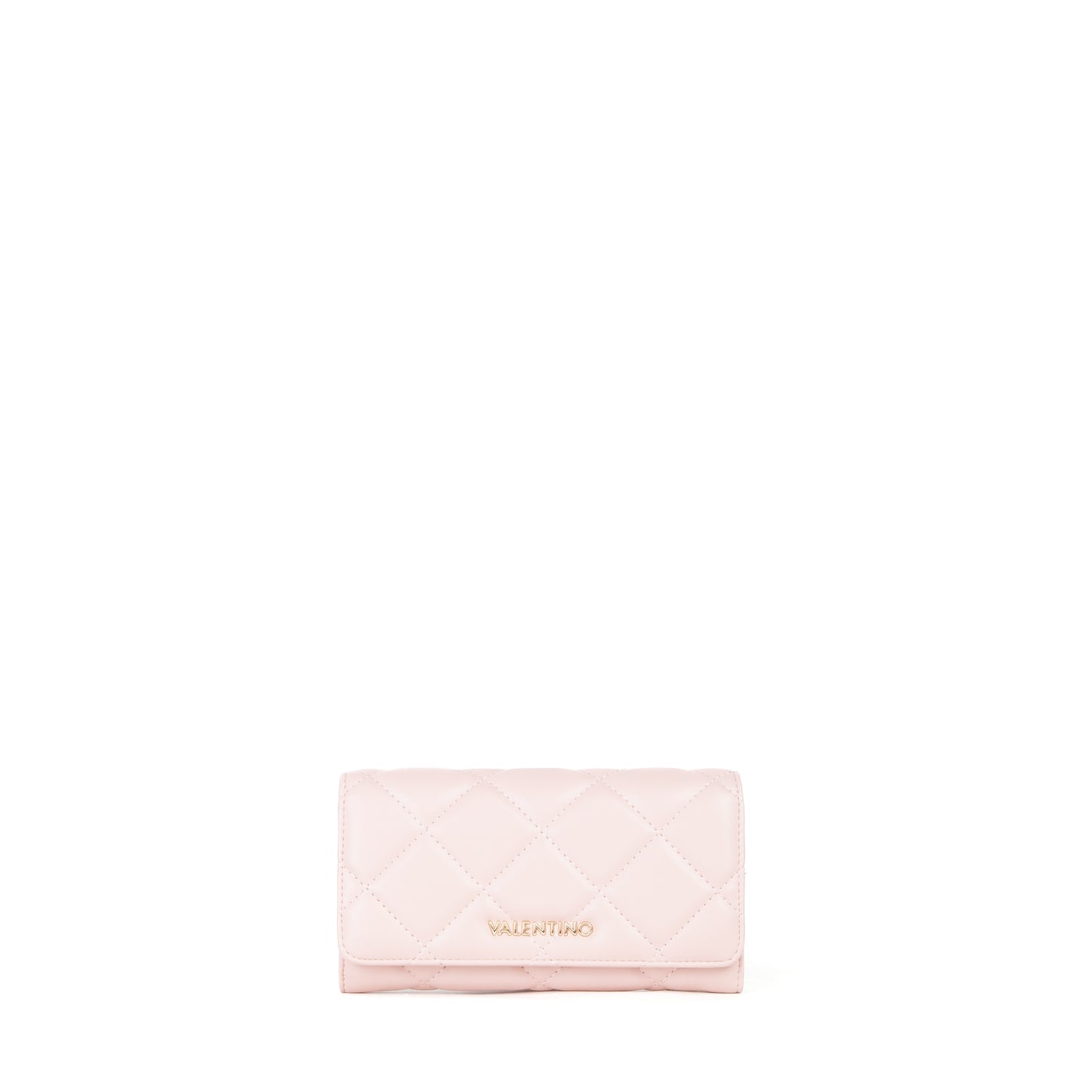 Portefeuille femme rose matelassé fermeture rabat